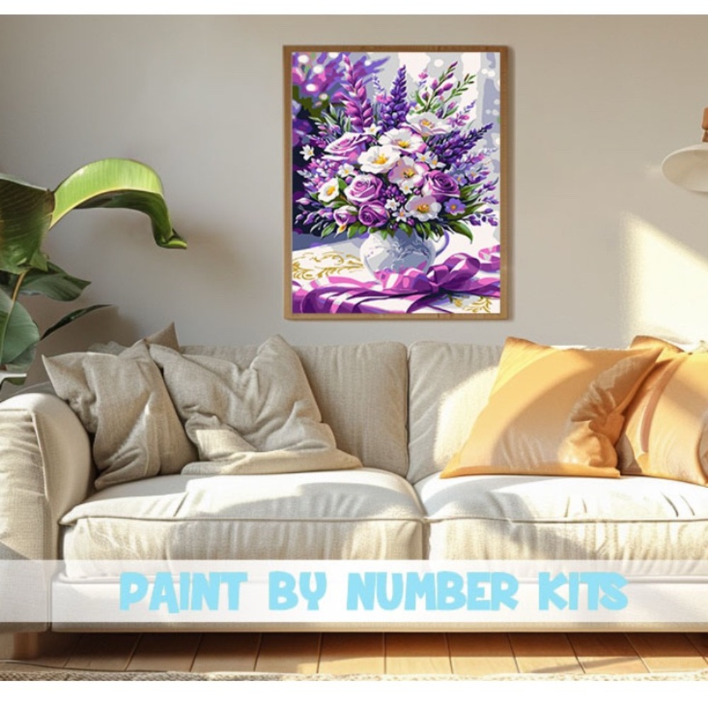 Bleihum DIY Paint by Numbers Canvas with Acrylic Paint and Brushes Included NWT
